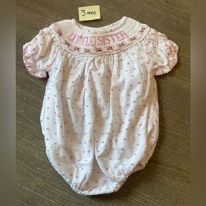 Smocked “little sister” bubble - NWOT